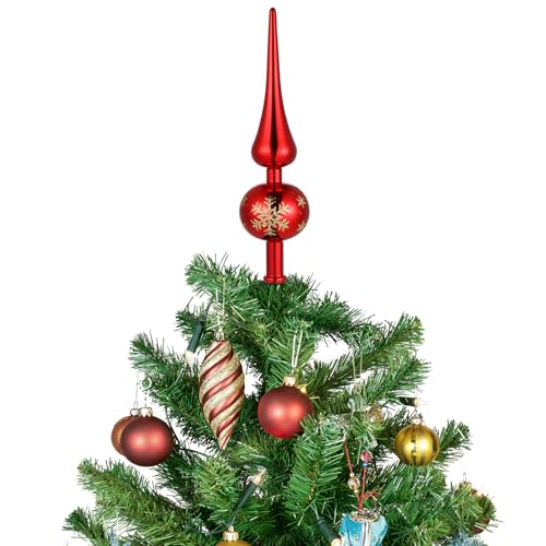 Cabilock Christmas Tree Topper Plastic Finial Tree Topper 9 Inch Vintage Spherical Christmas Ornaments for Home Xmas Holiday Party Decorations by Cabilock - Image 8