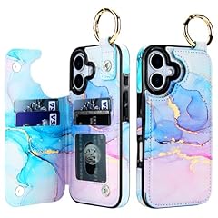 Pink Blue Marble Grip Ring