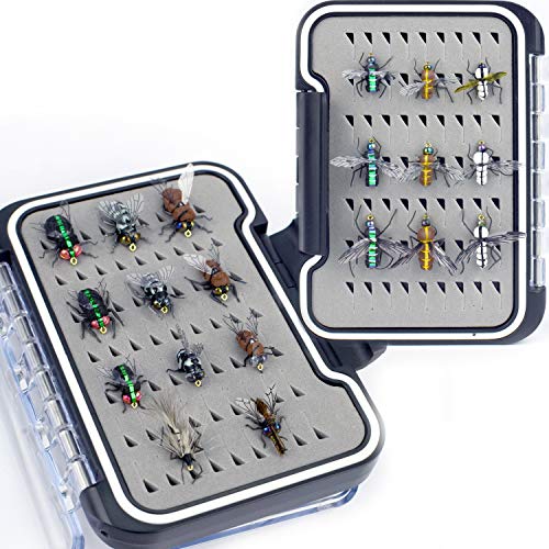 YAZHIDA Realistic Flies Fly Fishing Flies kit - Handmade Dry/Wet/Fly Fishing Lures (bass Flies for Fly Fishing)