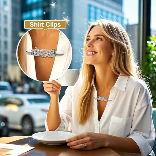 6pcs retro sweater clips for cardigans vintage cinch clip for dresses variety of styles dress clip back of shirts cinches shawl clips for different women clothing 3 sizes