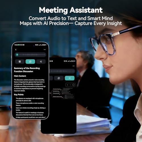 Image of AI Smart Glasses for Men & Women - Powered by ChatGPT, Real-Time Translation, Bluetooth Glasses with Photochromic Lens, Music & Hands-Free Calling, UV & Blue Light Protection, Thin Temples