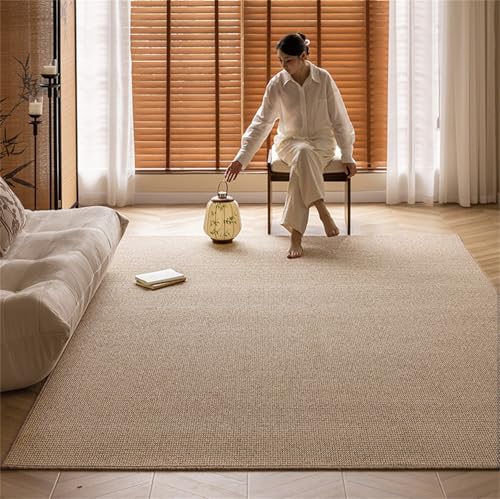 Genérico Alfombras For Sala De Estar, Alfombra Grande De Sisal, Fácil De Limpiar, Antideslizante For Cocina, Comedor, Pasillo, Oficina(Camel,140x200cm/55x79in)