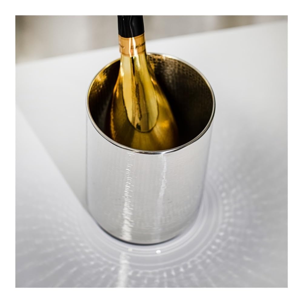 Cubos de hielo, Cubo enfriador de vino y champán de acero inoxidable Cubos de hielo para fiestas(Silver)