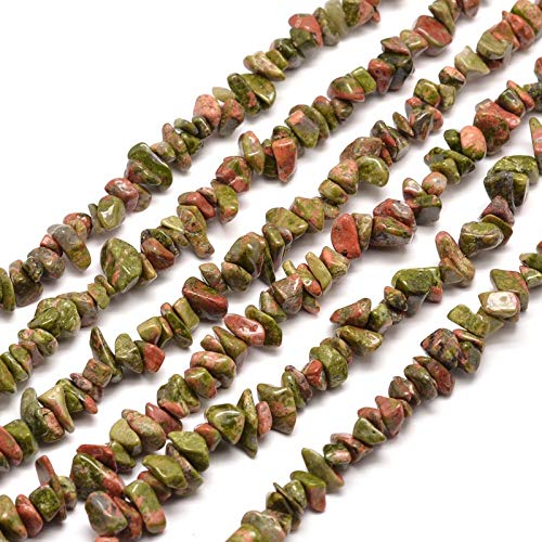 Image of 5-8mm Unakite Jasper Chips Natural Chip Stone Beads for Jewelry Making