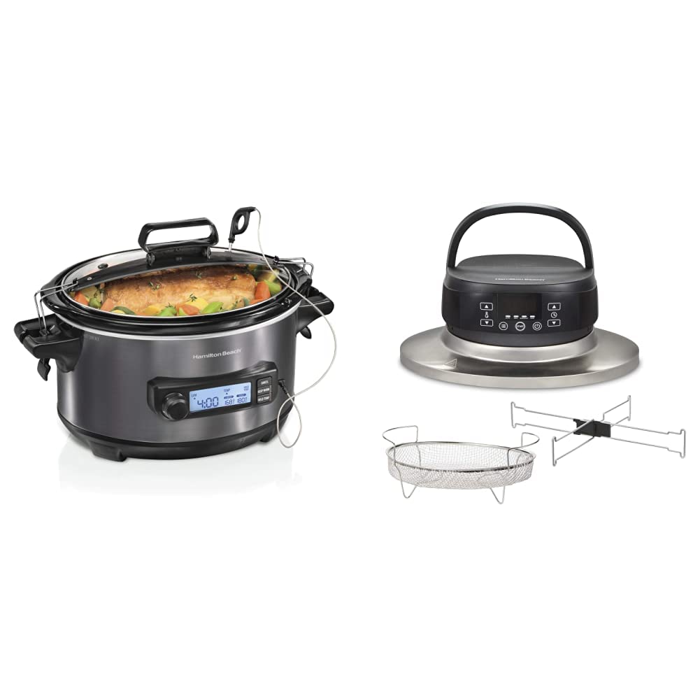 Hamilton Beach 6 Quart Programmable Slow Cooker with Air Fry Lid Accessory 33602
