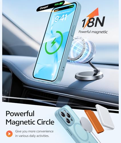 Image of FNTCASE for iPhone 15 Pro Max Case: [Compatible with Magsafe] Translucent Matte Cases with [Full Camera Protection] [Screen Protector] Military Grade Shockproof Protective Phone Cover - Teal