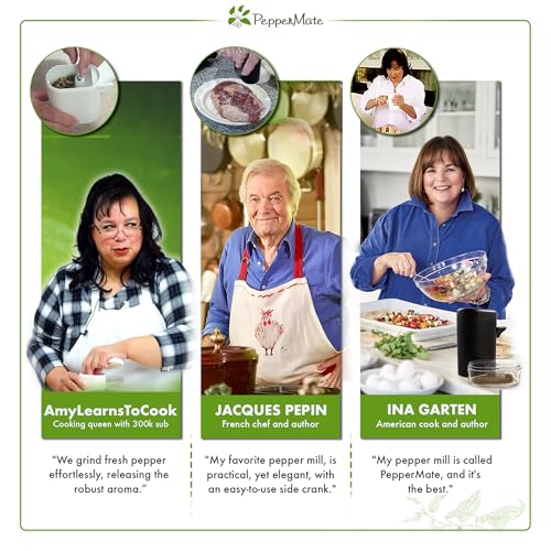 Traditional Pepper Grinder Mill - Manual, High-Efficiency Salt and Pepper Grinder Set - Durable, Adjustable Coarseness Pepper Mill Grinder - Easy to Use(Aqua)