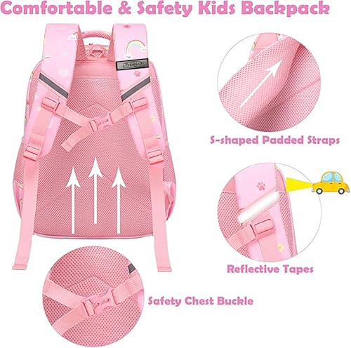 Frantic Polyester Waterproof 26 L School Backpack School Bag Daypack Picnic Bag For School Going Boys & Girls(RR_Pink_Rainbow_Cat) - Image 3