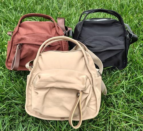 Women’s Nylon Crossbody Bag – Lightweight Shoulder Purse with Zipper, Compact Casual Tote in 3 Neutral Colors2