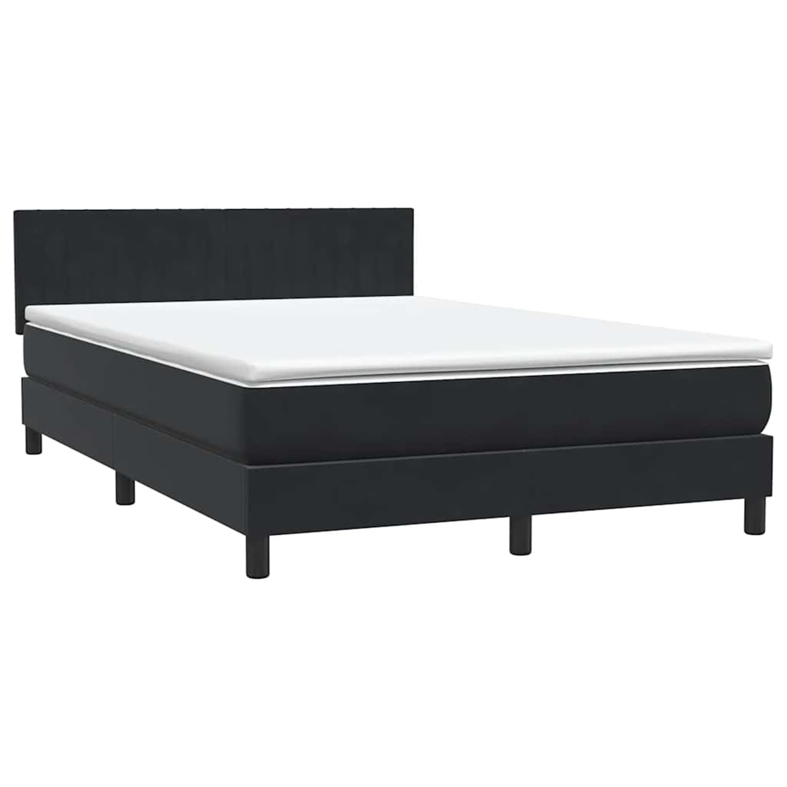 ATOMSTACK MAKER Letto a molle, 160 x 210 cm, con materasso a molle insacchettate e testiera regolabile in altezza, design in velluto nero, con topper da 5 cm, traspirante e lavabile
