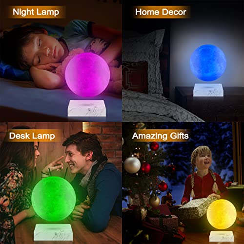 Vgazer Levitating Floating Moon Lamp With 16 Colors,Spinning Night Light,Galaxy Moon Light For Home Offcice Decro, Gift Light For Kids Lover Friends #TOP2