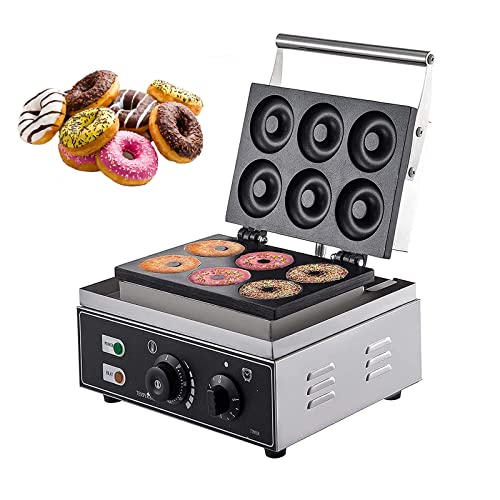 6-Loch-Donut-Maker-Maschine,1550 W kommerzieller Donut-Maker - 75 mm Durchmesser/Antihaftbeschichtung/schnelle Erwärmung…