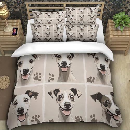 Housse de couette lévriers 3D microfibre抗皱耐磨260x220cm - 5