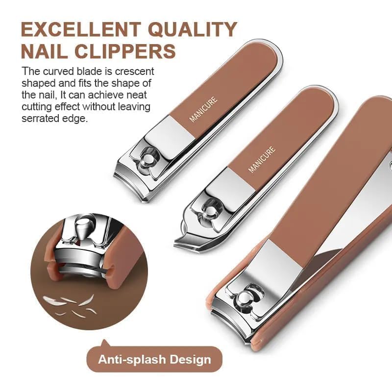 Image of DAINTY DEN 8 IN 1 Stainless Steel Professional Manicure Set Nail Cutter For Women Nail Scissors Luxury Grooming Kit Manicure Pedicure Kit For Women(8 IN 1)