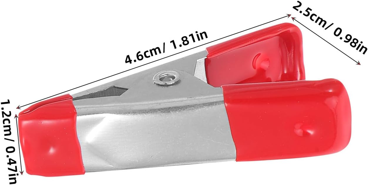 30pcs Metal Spring Clamps 2-inch Mini Clips with Red Tips Multi-use Woodworking Tape Clamps Clothesline Clips for Camping Photography and DIY Projects