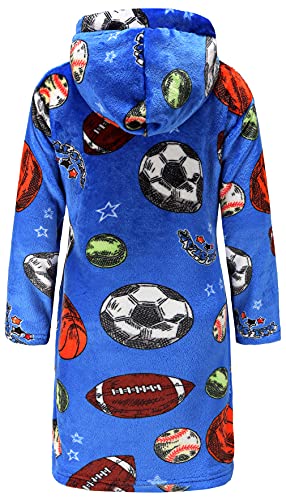 Image of Girls Fleece Robe Boys Hooded Bathrobe Soft Flannel Robe For Kids