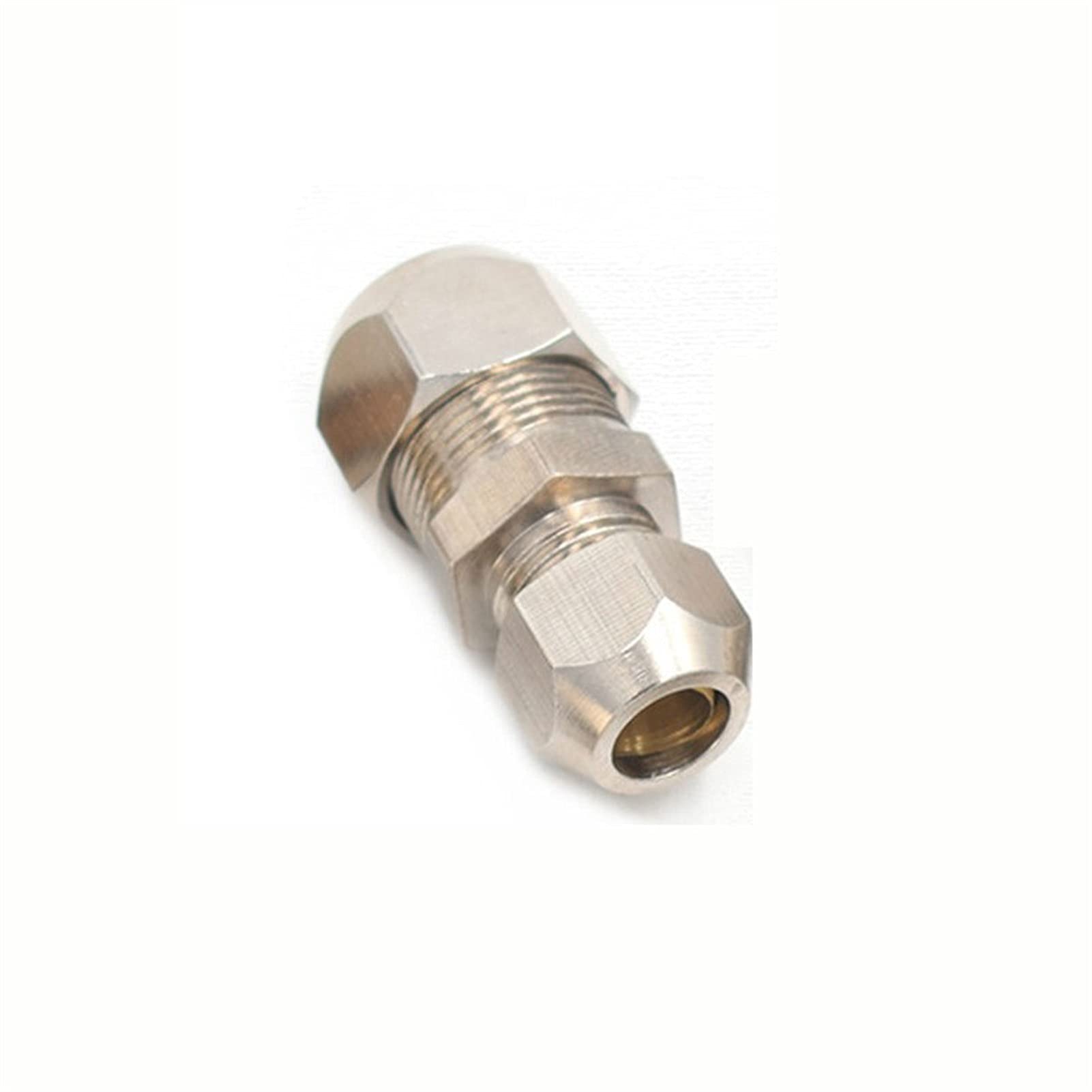 Zkenyao-Brass Connector Compression Ferrule Tube Fitting 4-16mm Brass Pipe Double Card Set Copper Joints Tubing Nut Lock Double Straight, Simple to Install (Color : OD Tube 8mm to 12mm)