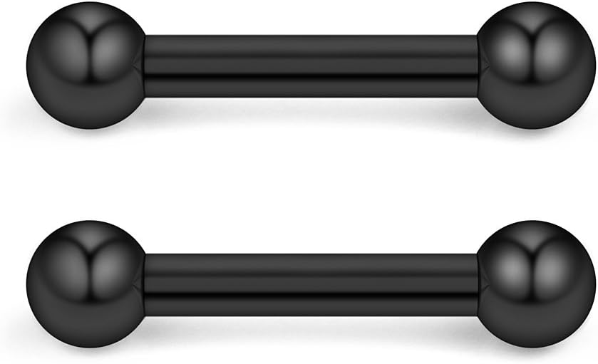 Ruifan 316L Stainless Steel Nipple PA Tongue Shield Barbell Ring Bar Body Piercing Retainer 12G 10mm 2-12PCS - Image 3