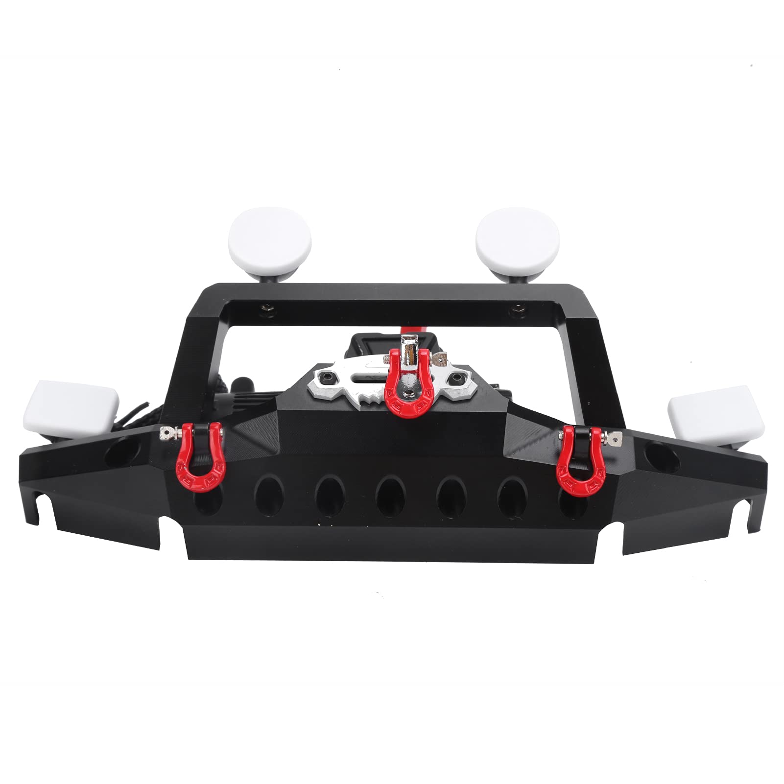 Przedni przednie zderzak RC z wciągarką i światłem LED elektryczna wciągarki i kontroler Traxxas Trx4 Axial SCX10 II Black 180 mm