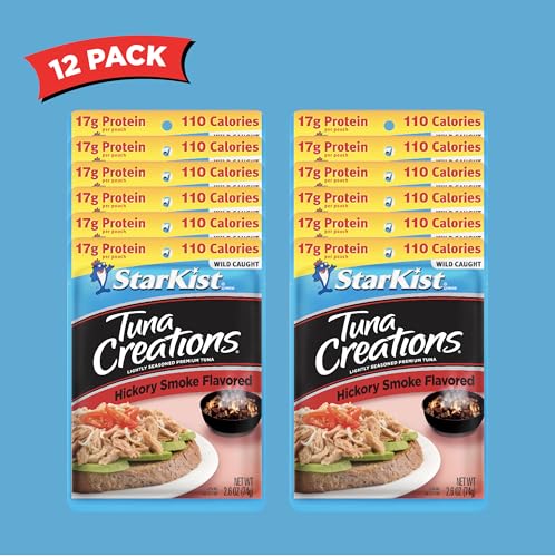 Image of StarKist Tuna Creations Hickory Smoked Pouch (2.6 oz - 12 Pack) Wild Caught, High Protein Shelf Stable Seafood, Gluten Free, Soy Free, No Draining, Ready to Eat for Salads and Sandwiches