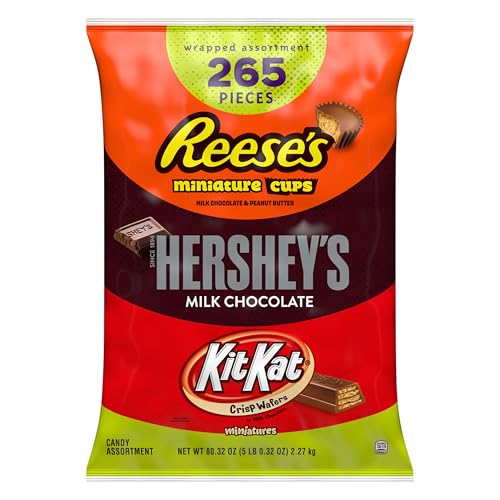 Hershey's Assorted Chocolate Halloween Candy Bulk Variety Pack, 80.39 oz | Halloween Chocolate Candy, Bulk Assorted, Great for Trick or Treating, Individually Wrapped Miniatures, 265 pieces - image 4