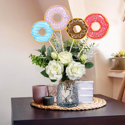 Image of Doughnut Party Centerpiece Sticks,Donut Birthday Party Decorations Summer Sweet Grow Up Party Table Sign .Set of 16