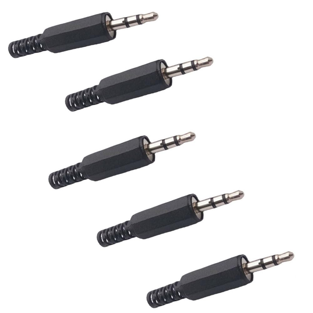 Jammy 5PCS Black Plastic housing with 3.5mm Audio Jack, Used for Repairing Headphone Cable Plugs