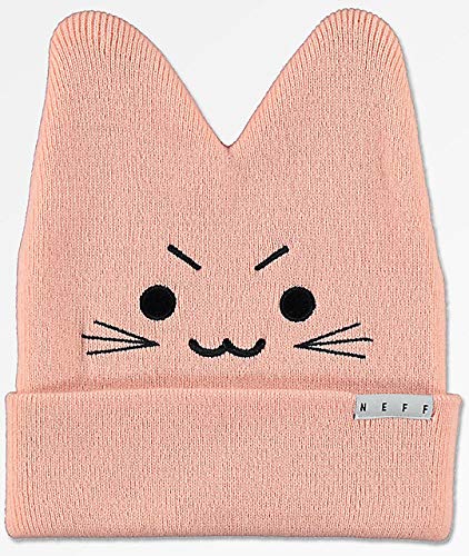 Neff Womens Kitty Cat Beanie, Peach One Size #TOP1