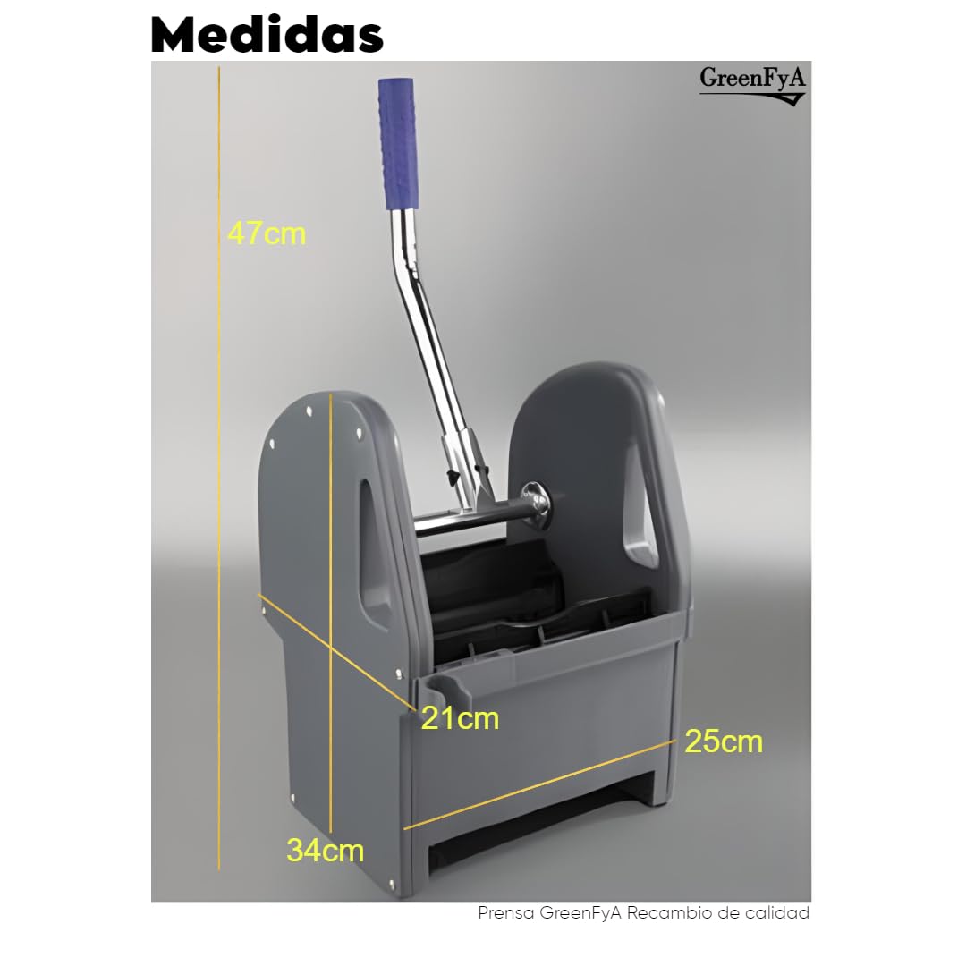 Prensa Escurridora Profesional para Carro de Fregado – Compatible con Cubo Doble – Fregona Industrial – Limpieza Intensiva – Mango Ergonómico – Ideal para Hostelería, Oficinas