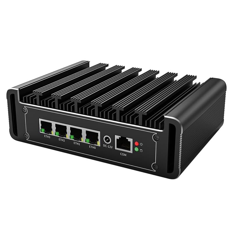 VENOEN Firewall PC 2.5Gbe, Mini PC 4 LAN Celeron J6412, Netzwerk-Appliance, 8GB DDR4 RAM 256GB M...