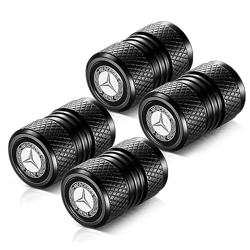 Image of Tire Valve Stem Caps, Compatible with Mercedes Benz Series Stem Cap Universal Car Air Cover Car Accessories for Cars, SUV, Truck, Motorcycles 4pcs （Black）
