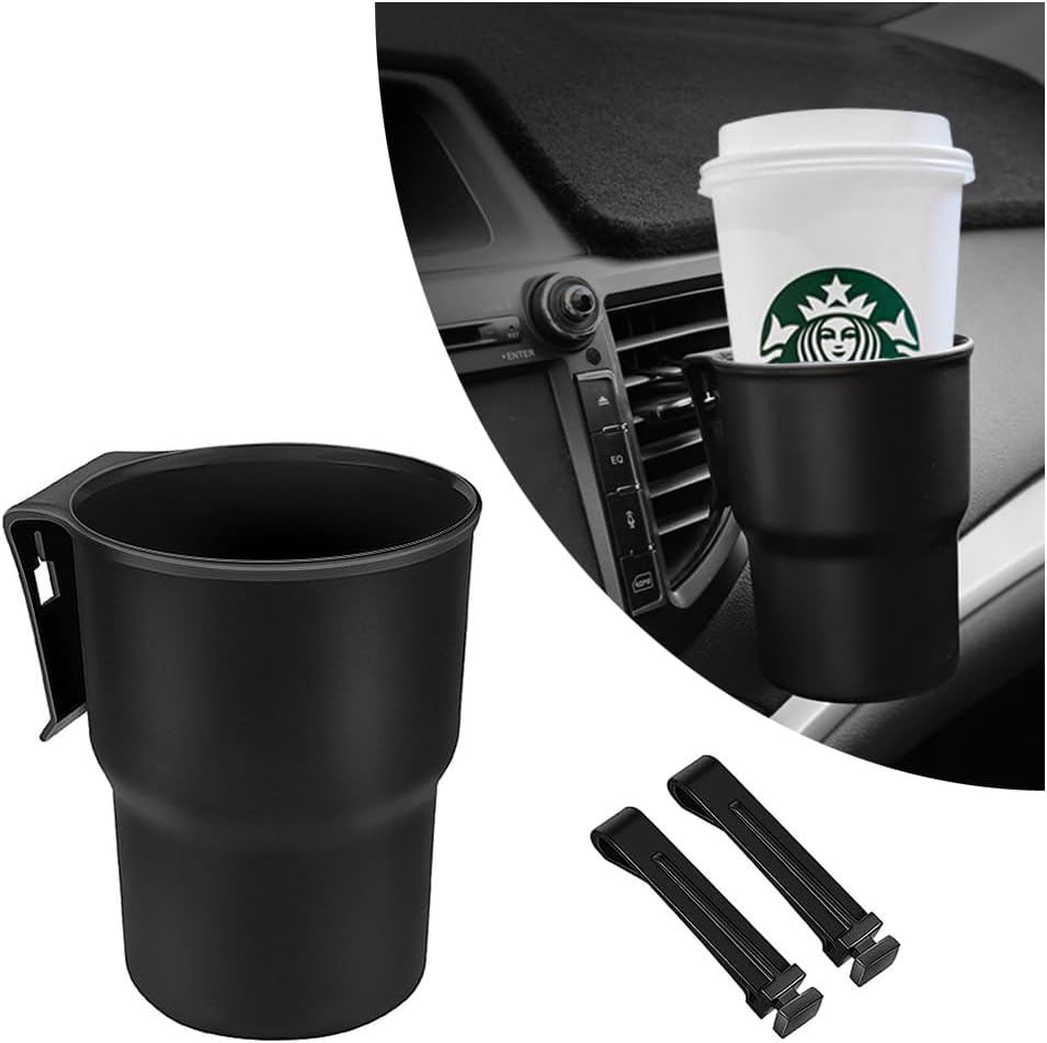 Portavasos Colgante para Ventilaciones/Ventanas de Coche, Negro