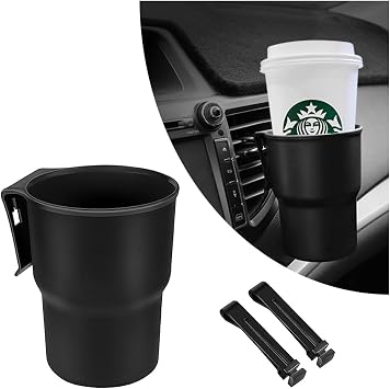 Hanging Cup Holder for Car Air Vents/Windows,Multi-Function Car Cup Holder Organizer/Car Trash Can,Universal Car Window Cup Holders with 2 Hooks Fits Most Cup Types Black