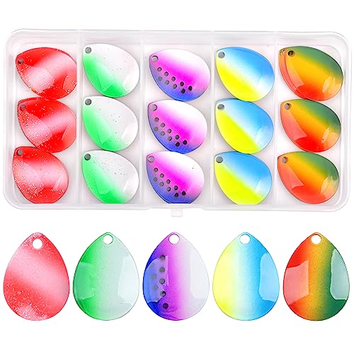 Spinner Blades Fishing Lures Kit - 80pcs Colorful Colorado Blades DIY Lure Making Supplies Inline Spinners Spoons Rig Making for Walleye Salmon Trout Bass