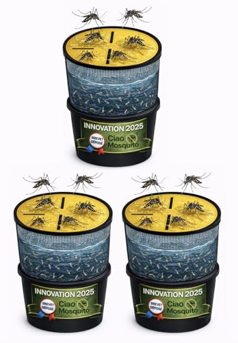 Lot de 3 Pièges Moustique Tigre & Larves – Anti Moustique Extérieur Écologique sans...