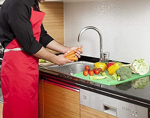 Fridge Liner Mat Pack of 2 Kitchen Salad Drawer Fridge Fresh Food Saver Anti Mould Refrigerator Antibacterial Washable Mats Pad for Home,Kitchen, Cabinet & Drawer