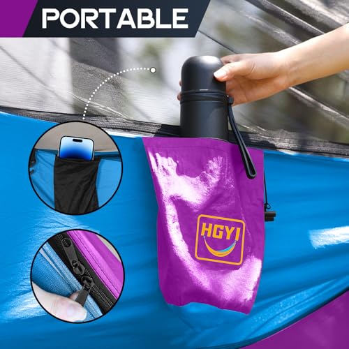 Image of Camping Hammock Mosquito Net,Double & Single Portable Hammocks for Kids Hammocks with 2 Tree Straps,Hammock Tent for Travel Camping,Camping Accessories for Indoor Outdoor Hiking Backpacking