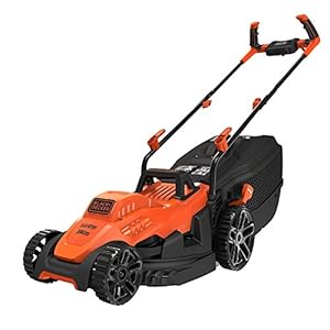 BLACK & DECKER BEMW461BH Elektrische grasmaaier met fietsstuur, 1.400 W, 34 cm maaibreedte, 6-voudige hoogteverstelling, 40 l grasopvangbak, ideaal voor middelgrote tuinen ,Meerkleurig