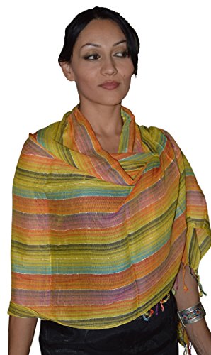 Treasures Of Morocco Moroccan Shoulder Shawl Breathable Cotton Head Scarf Silky Soft Exquisite Wrap Yellow