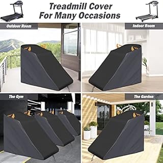 XYZCTEM Treadmill Cover Waterproof Dustproof Running Machine Cover Exercise Workout Equipment Protective with Windproof Drawstring and Air Vents for Home Gym Indoor Outdoor(Black & Grey)