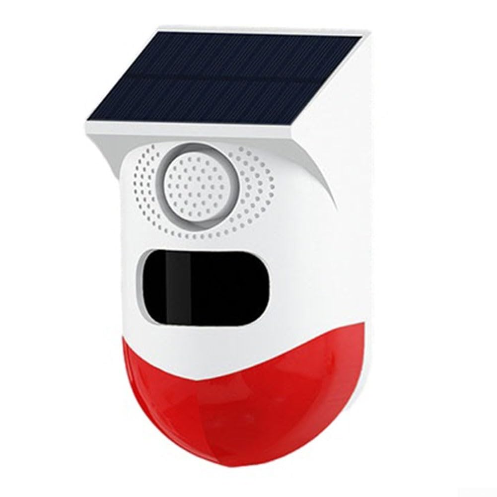 Detector de movimiento solar alarma exterior compatible con sirena tuya 120dB IP67 resistente al agua PIR sensor mando a distancia 4 modos para casa patio jardín sistema de seguridad