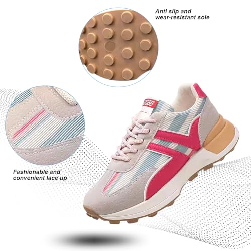 Padgene Sneakers for Women Casual Walking Shoes Comfortable Tennis Lace Up Non-Slip Running Shoes Womens Fashion Sneakers2