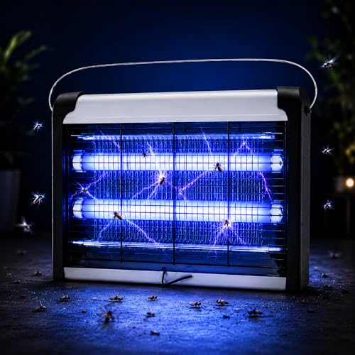 Lamba; Elektrikli Sivrisinek Öldürücü 20W, 2x10W UV Işıklı Uçan Haşere Tuzağı, Sessiz Çalışma, Askılı ve Masaüstü Kullanım, 220-240V, IP20 İç Mekan Kullanımı | 20W KF-6020
