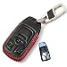 Genuine Leather fob key cover for Audi Accessories Keychain fit Audi 2017 2018 2019 A4 Q7 Q5 TT A3 A6 SQ5 R8 S5 key chain case holder shell bag(Model E)