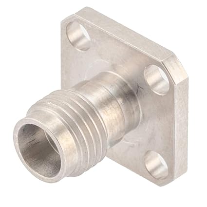 FMCN1662 2.4mm Female Connector Field Replaceable Attachment 4 Hole Flange, 340 inch Hole Spacing 0.015 inch Pin with Metal Contact Ring