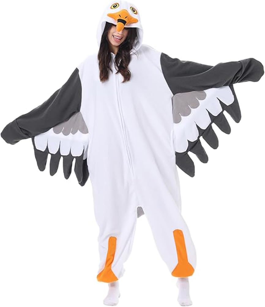 Pigiama intero unisex per adulti, per cosplay, anatra, tacchino, costume di Halloween, abbigliamento da notte