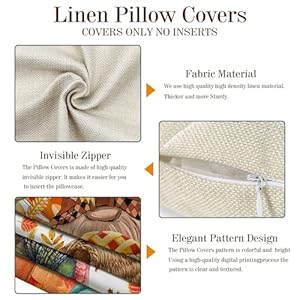   Thanksgiving-Pillow-Covers-18x18-Set-of-4-Turkey-Give-Thanks-Throw-Pillow-Cases-Happy-Harvest-Pumpkins-Home-Decor-Pillowcase-Square-Cushion-Covers-for-Sofa-Bed-Couch