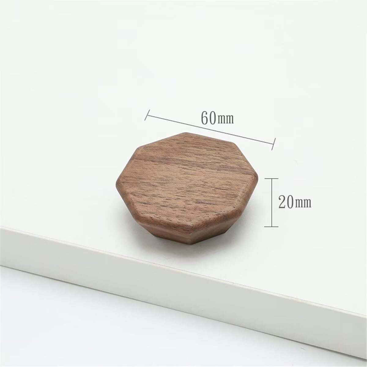 Pomelli ottagonali per cassetti, 60 mm, 10 pezzi, in legno di noce, pomelli ottagonali per ante di armadi, pomelli di ricambio per armadi, mobili, cucina, grandi dimensioni