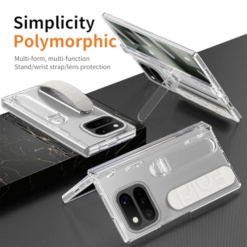 Coque Pixel 11 Pro Fold transparente avec charnière et support
