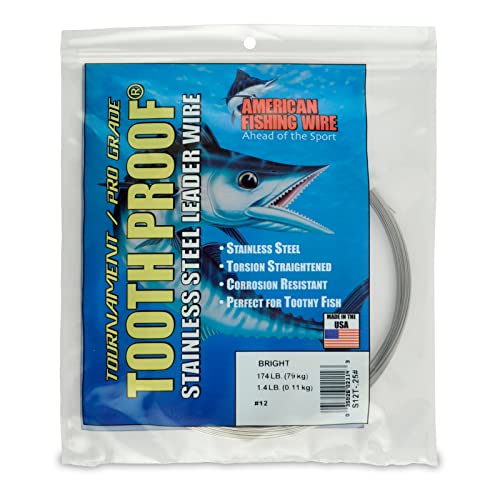 Image of American Fishing Wire Tooth Proof Stainless Steel Single Strand Leader Wire